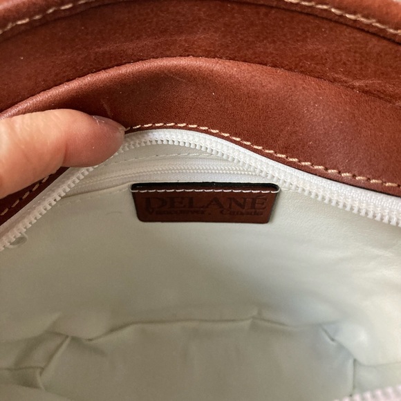 New Delane Canada White & Cognac Leather Bag Long Adjus…NWOT - Picture 10 of 10